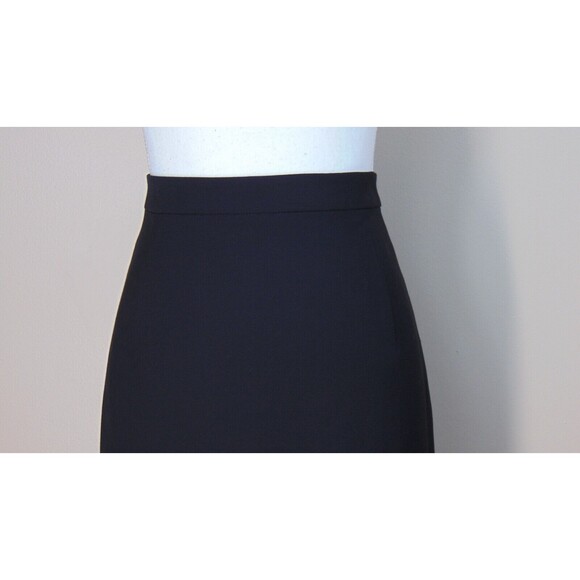 Theory Black Wool Blend Pencil Skirt Womens Size 8 Career Knee Lined Slit - Picture 3 of 7
